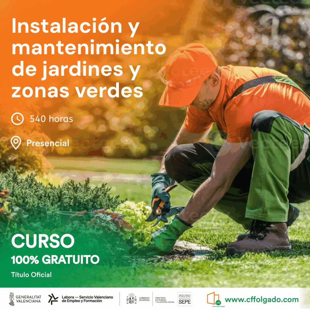 Instalación y mantenimiento de jardines y zonas verdes