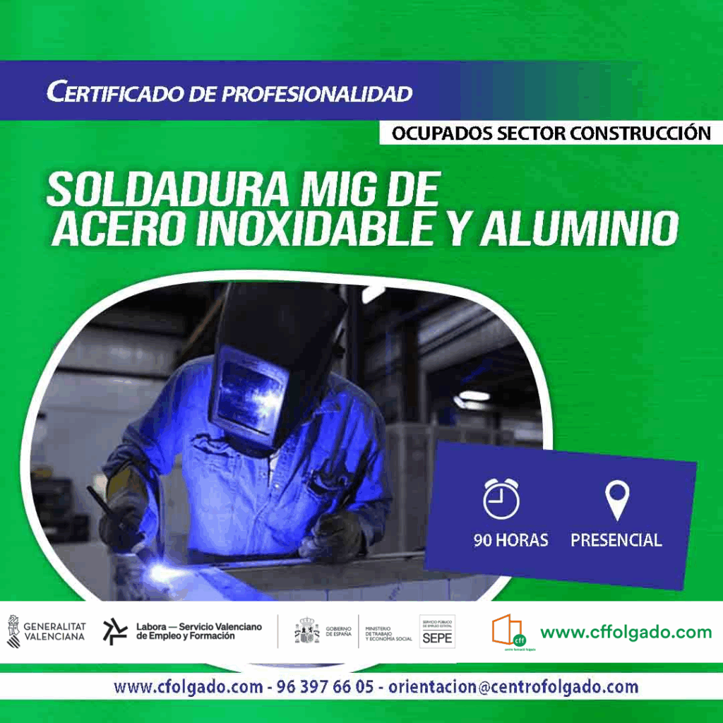 Soldadura MIG de acero inoxidable y aluminio